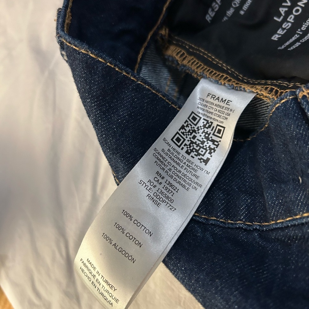 FRAME Oversized Detail Denim Pant‎ Jeans Cuffed 26 - Picture 11 of 16